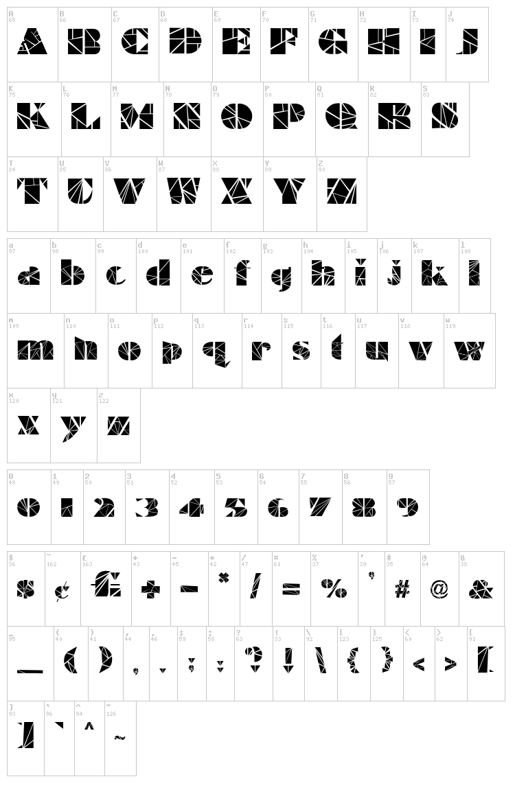 Illuminate font map